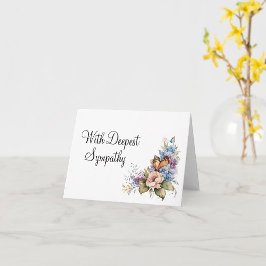 深い哀悼の気持ちを込めた折りたたみ式のグリーティングカード カード (黄色い花)