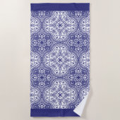 深い地中海のコバルト ビーチタオル (正面)