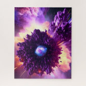 深い外宇宙の銀河紫色の星雲 ジグソーパズル (縦)