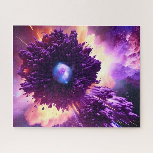 深い外宇宙の銀河紫色の星雲 ジグソーパズル (横)