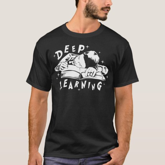 深い学・データ・コンピュータ・サイエンス・プログラミング Tシャツ (正面)