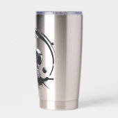 深い宇宙エクスプローラのシルエット 保温保冷タンブラー (背面)