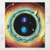 深い宇宙ポータル ワインラベル (シングルラベル)