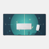 深い宇宙原子時計ポスター、ブルーバージョン。 デスクマット (キーボード&マウス)