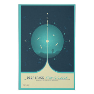 深い宇宙原子時計ポスター、ブルーバージョン。 フェイクキャンバスプリント