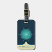 深い宇宙原子時計ポスター、ブルーバージョン。 ラゲッジタグ (正面縦)