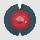 深い宇宙原子時計ポスター、赤バージョン。 オーナメント (正面)