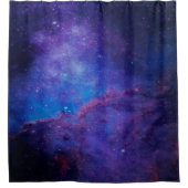 深い宇宙抽象芸術の背景（紫と青） シャワーカーテン (正面)