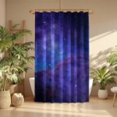 深い宇宙抽象芸術の背景（紫と青） シャワーカーテン