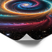 深い宇宙渦および旋回銀河系 ポスター (角)