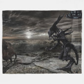 深い宇宙鬼 フリースブランケット (正面(横))