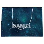 深い宇宙 パーソナライズされた ラージペーパーバッグ (正面)
