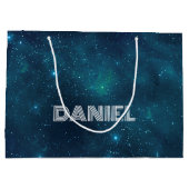深い宇宙 パーソナライズされた ラージペーパーバッグ (裏面)
