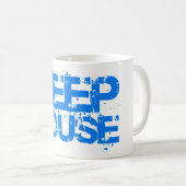 深い家音楽djは青いデザインをすくいますか、または襲います コーヒーマグカップ (正面右)