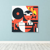 深い幾何学的な芸術の抽象化 キャンバスプリント (インサイチュ (ウッドフロア))