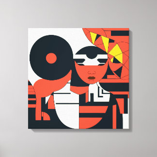 深い幾何学的な芸術の抽象化 キャンバスプリント