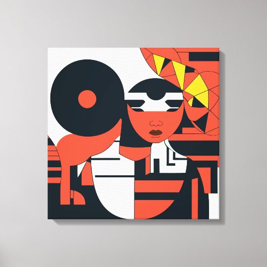 深い幾何学的な芸術の抽象化 キャンバスプリント (正面)