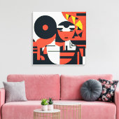 深い幾何学的な芸術の抽象化 キャンバスプリント (インサイチュ (リビング))