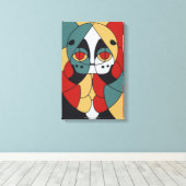 深い幾何学的抽象化芸術 キャンバスプリント (インサイチュ (ウッドフロア))