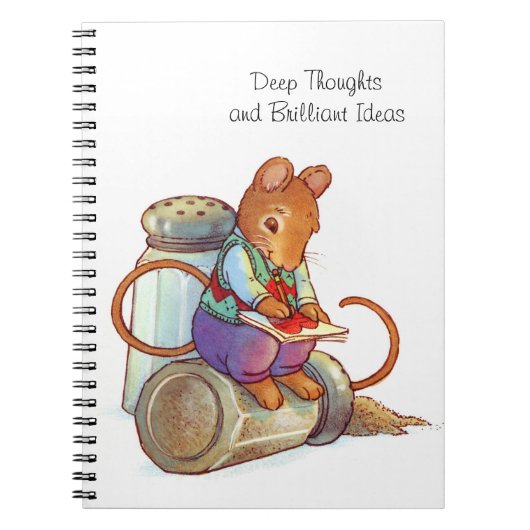 深い思考の作家のマウスの粋なノート ノートブック (正面)