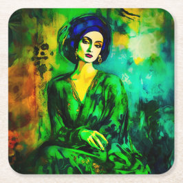 深い思考 スクエアペーパーコースター