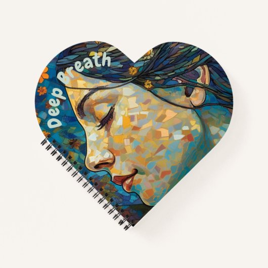 深い息やる気を起こさせる、引用文、青と金ゴールド。 ノートブック (正面)