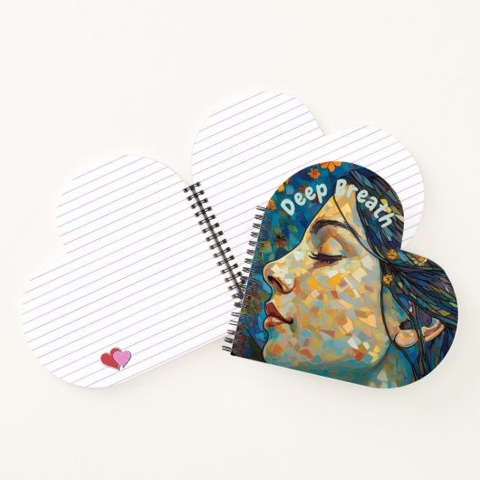 深い息やる気を起こさせる、引用文、青と金ゴールド。 ノートブック (内部)