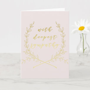 深い悔やみや弔慰で – 赤面ピンクのお悔やみ カード
