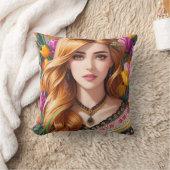 深い感覚の愛とバラとチューリップ – クッション (ブランケット)