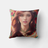 深い感覚の愛とバラとチューリップ – クッション (裏面)