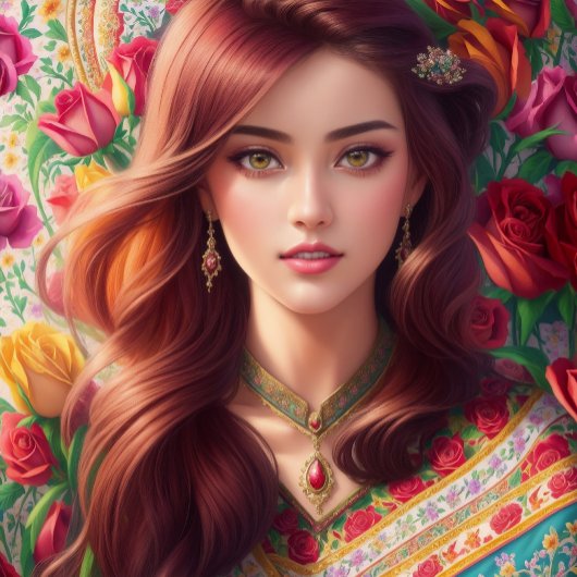 深い感覚の愛とバラとチューリップ – クッション