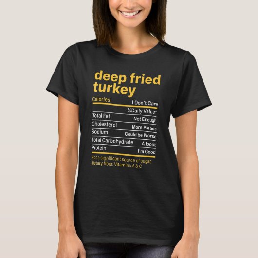 深い揚げトルコ栄養事実感謝祭フー Tシャツ (正面)