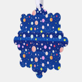 深い数々のの青い色の休日ドット オーナメントカード (左)