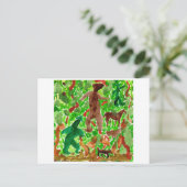 深い林はがき内の生き物 ポストカード (スタンド正面)