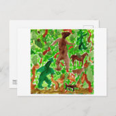 深い林はがき内の生き物 ポストカード (正面/裏面)