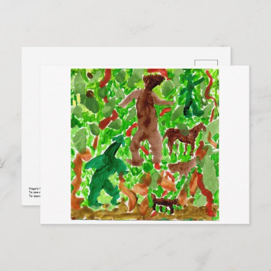 深い林はがき内の生き物 ポストカード (正面/裏面)