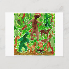 深い林はがき内の生き物 ポストカード