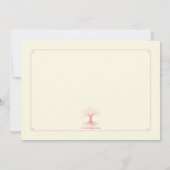 深い根付きピンクバプテスマ写真招待状 招待状 (裏面)