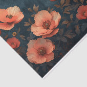 深い桃の花と暗い背景 薄葉紙 (詳細)