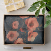 深い桃の花と暗い背景 薄葉紙 (ギフト)