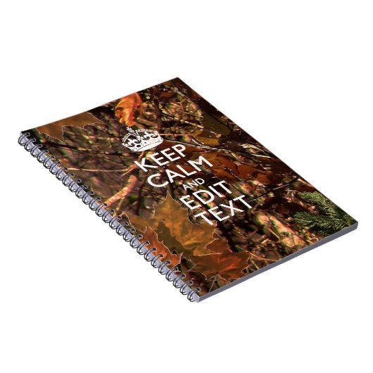 深い森のカムフラージュにあなたの文字があるために平静を保ちます ノートブック (右側)