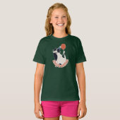深い森の緑のタキシード猫B Tシャツ (正面フル)