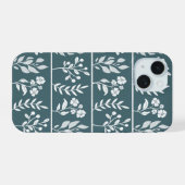 深い森の緑の植物画 フローラル ガーデン アート iPhone 15ケース (裏面横)