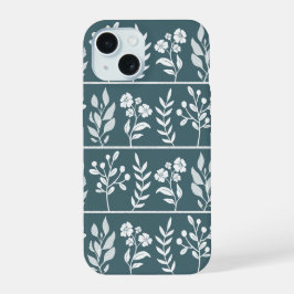 深い森の緑の植物画 フローラル ガーデン アート iPhone 15ケース