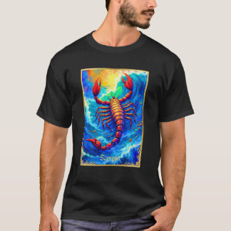 深い水から現れる蠍座 Tシャツ