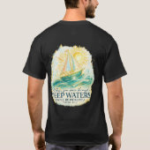 深い水の帆船 聖書の詩 Tシャツ (裏面)