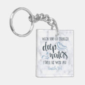 深い水 聖書の詩の贈り物を励ます キーホルダー (正面左)