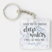 深い水 聖書の詩の贈り物を励ます キーホルダー (正面)