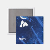 「深い水#4」抽象芸術食洗機状態磁石 マグネット (正面/裏面)