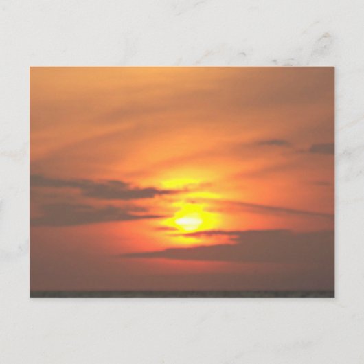 深い海の夕焼けの輝き ポストカード (正面)
